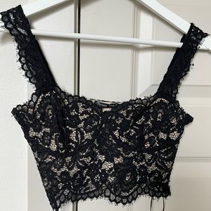 Zara black lace crop top.